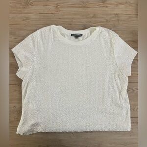 Elliott Lauren Sequin White Tee – Size L, Excellent Condition